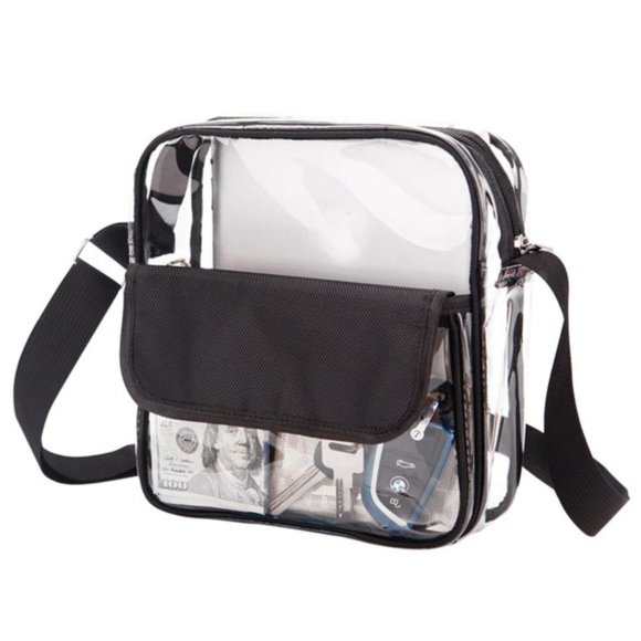 Clear Crossbody SZ LG Satchel Handbag - Events - Waterproof - Unisex - NWT - Picture 2 of 7